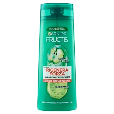 Bild av Garnier Fructis stärkande schampo för sprött hår, anti brott, effekt, med äppelextrakt och niacinamid, regenererar styrka, 250 ml