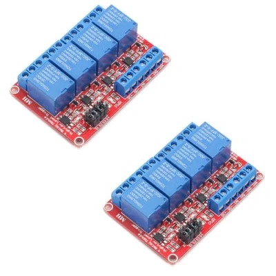 Bild av GERUI 2 stycken 4 kanals relämodul 12 V kanal med OPTO isolering, hög nivå utlösare, optokopplarstöd och låg utlösare