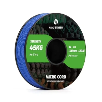 Bild av Kamu Synber Mikrosladd 1.18mm 30m Paracord Flätad Kabel för Armband, Hantverk, Nyckelringar Stöd 45 kg Mörkblå