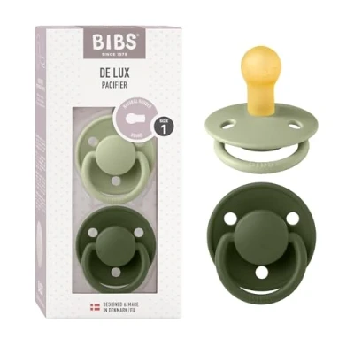 Bild av BIBS De Lux Napp 2 pack Latex Stl 1 Rund, Sage/Hunter Green