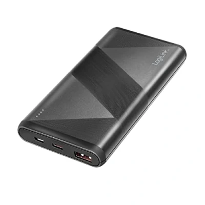 Bild av Logilink PA0275 Powerbank 10 000 mAh, 1 x USB A QC (QuickCharge 3.0) och C PD (Power Delivery 2.0), inkl. 2 i kabel, svart