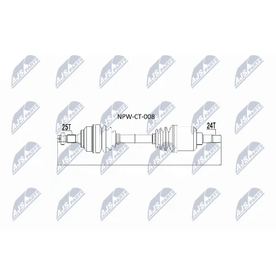 Bild av NTY NPW CT 008 Arbre de transmission CITROËN: Berlingo / First I, I Van, C4 Grand Picasso