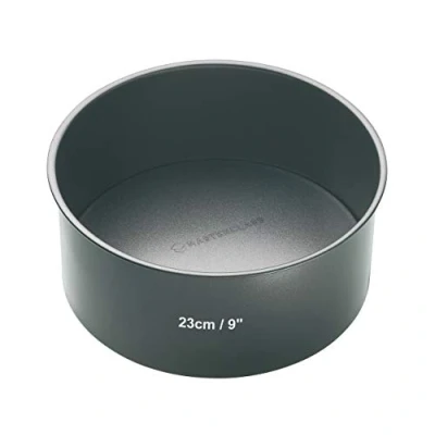 Bild av MasterClass Kakform med lös botten, non stick beläggning, robust 1 mm kolstål, PFOA fri, 23 cm (9 tum), grå