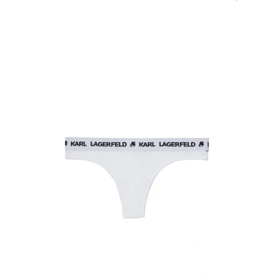 Bild av KARL Lagerfeld LOGO Thong String, Storlek: Medium, White
