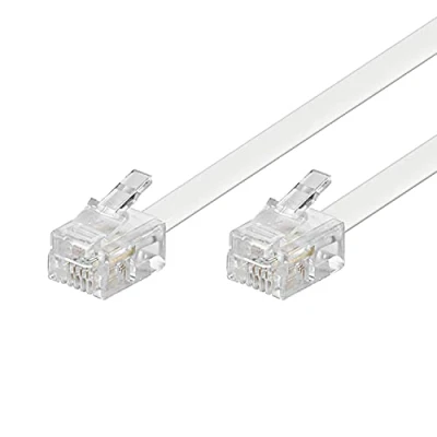 Bild av Goobay 93063 modulanslutningskabel 10 meter, vit RJ11/RJ14 kontakt (6P4C) till