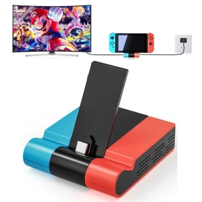 Bild av Tendak Mångsidig dockningsstation för Nintendo Switch/Switch OLED, vikbar typ C till HDMI adapter, laddningsstation med 4K gränssnitt och USB 3.0 port