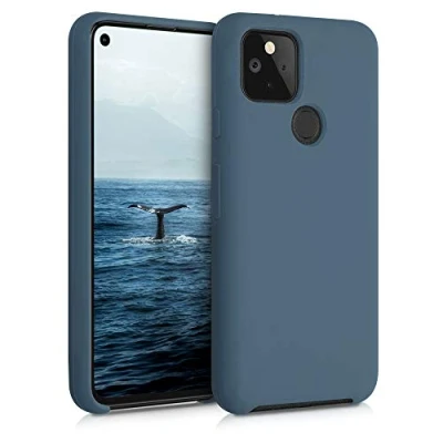 Bild av kwmobile fodral kompatibelt med Google Pixel 5 smalt skyddande TPU silikon telefonskydd mörk skiffer