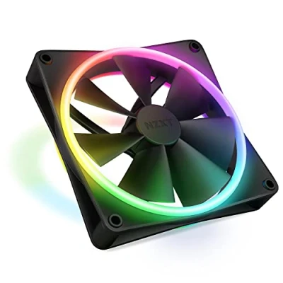 Bild av NZXT F140 RGB Duo RF D14SF B1 140 mm fläkt 20 individuellt konfigurerbara lysdioder balanserat luftflöde och statiskt tryck PWM kontroll svart
