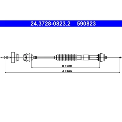 Bild av ATE 24.3728 0823.2 Câble d&#039;Embrayage avec réglage automatique PEUGEOT: 306 Break, 3/5 portes, Berline