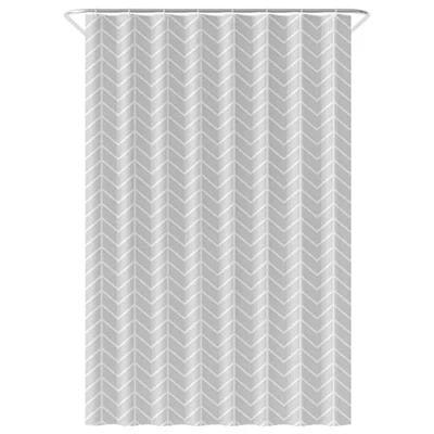 Bild av Loti Living Antimögel Duschdraperi 120 x 200 cm Vattentätt Polyester Viktad Fåll Inklusive Ringar Anti bakteriella Duschdraperier Grey pattern
