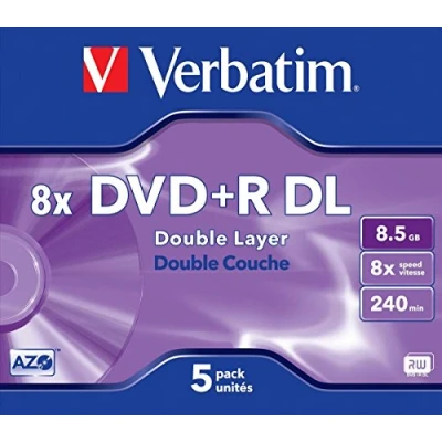 Bild av Verbatim DVD+R Double Layer 8,5 GB 8 x matt silver yta jewelcase pack 5