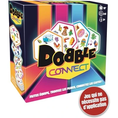 Bild av Asmodee Dobble Connect brädspel med kort snabbhetsspel familjespel för barn från 8 år 2 till spelare 15 min fransk version