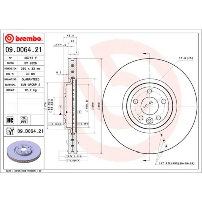 Bild av Bromsskiva BREMBO 09.D064.21