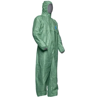 Bild av DuPont Tyvek 500 Xpert kemiska skyddskläder, med huva, kategori III, typ 5 B och 6 B, robust lätt grön storlek L