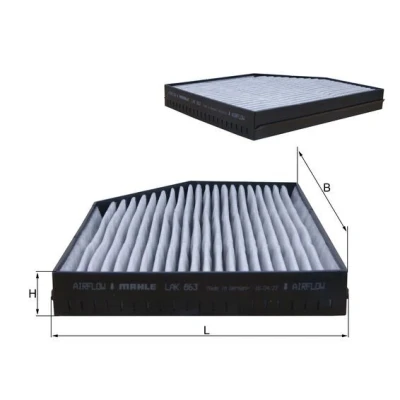 Bild av MAHLE ORIGINAL LAK 863 Filtre d&#039;habitacle à charbon actif 226,0 312 37,5