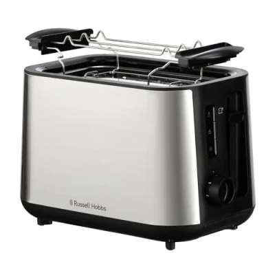 Bild av Russell Hobbs Brödrost 2 skivor (extra breda fack, 6 rostningsnivåer, inställningar för fryst bröd, uppvärmning och stoppfunktion, lyft titta funktion, uppvärmningsgaller) Heaton 27390 56