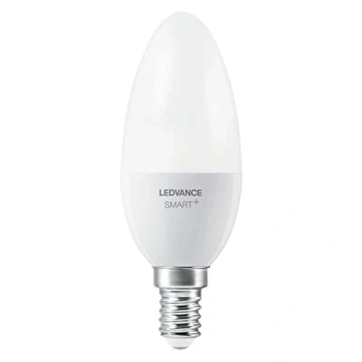 Bild av LEDVANCE SMART LED lampa med Bluetooth Meshteknik, sockel E14, dimbar, varmvit (2 700 K), ersätter glödlampor 40 W, kontrollerbar Alexa, Google och Apple Voice, BT Candle DIM, 1 pack