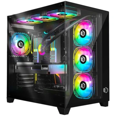 Bild av EMPIRE GAMING (2024 ny) PC fodral CL 242 ARGB Medium Tower ATX, Micro ATX och ITX 7 st. fläktar 120 mm, 3 stift 5 volt RGB Adresserbar LED MB Sync Mid svart