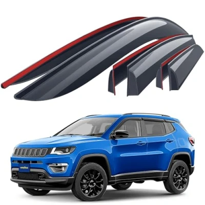 Bild av GOODYEAR Vindavvisare för/kompatibel med Jeep Compass 2016 2024. Bilfönster Regnskydd Regnavvisare Stick On deflektorer, Paket 6