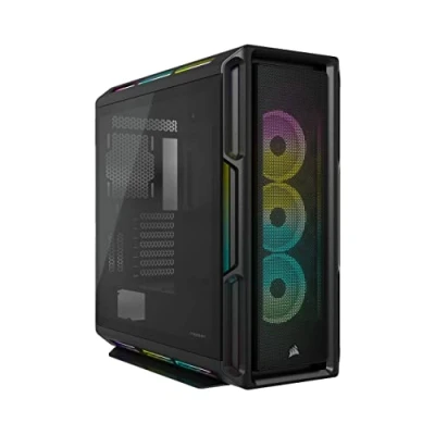 Bild av Corsair iCUE 5000T RGB Mid Tower ATX PC Case (208 Addressable LEDs, Fits Multiple 360mm Radiators, Easy Cable Management, Three Included LL120 Fans, COMMANDER CORE XT Controller) Svart