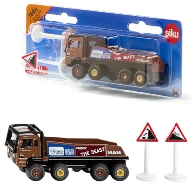 Bild av siku 1686, HS Schoch 8x8 MAN Truck Trial, Metal/Plastic, 1:87, Brown, Incl. 2 warning signs, Compatible with other models of the same scale