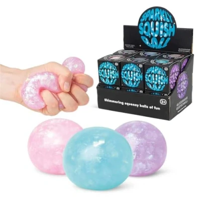 Bild av Tobar 38447 Sparkly Squish Ball, blandade mönster och färger, Small