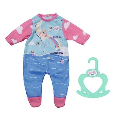 Bild av BABY född docksparkdräkt, liten sparkdräkt 36 cm, ett stycke i blått och rosa med klädhängare, 834633, Zap Creation, lämplig för barn från 2 år