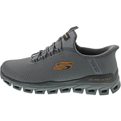 Bild av Skechers herr Glide Step Noxus handsfree slip on sneaker, Träkol/Orange, 46 EU