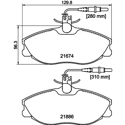 Bild av HELLA 8DB 355 018 221 Jeu de plaquettes frein avec contact du palpeur d&#039;usure intégré vis d&#039;étrier accessoires