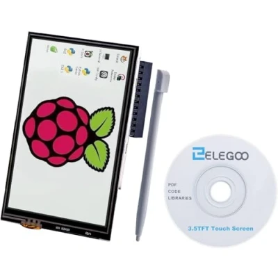 Bild av Elegoo skärm 3,5 tum TFT LCD pekskärm 480 x 320 för Raspberry Pi med alla data och pekpenna (SPI gränssnitt)