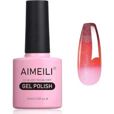 Bild av AIMEILI Kameleont gel nagellack, termisk polering skimmer färgskiftande gelpolish avblötläggning UV/LED för nagelkonstsalong gör det själv hem, lätt att applicera 10 ml 001