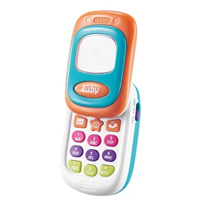 Bild av auby Auldey Toys Slide &amp; Learn mobil telefon, sensorisk med musik, förskoleleksaker för barn 9, 10, 11 12 månader, julklappar och födelsedagar, FR461588