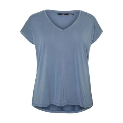 Bild av Vero Moda Curve Vmfilli SS Vneck GA NOOS CUR Tshirt bas, Storlek: 46/48, China blue