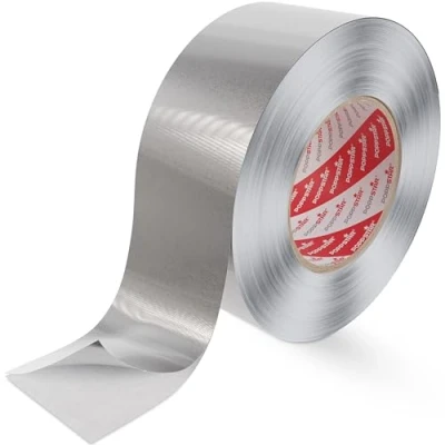 Bild av Poppstar självhäftande aluminiumtejp/aluminiumfolietejp med skyddspapper, 1 rulle (50m x 48mm) för tätning och förslutning, fuktspärr diskmaskin, arbetsbänk stuprännor