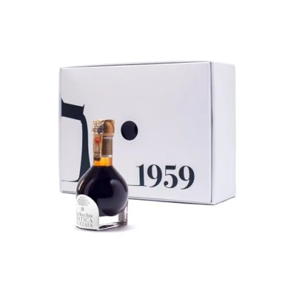 Bild av La Secchia &quot;1959&quot;, Traditionell Balsamvinäger Från Modena PDO (DOP), i Åldern Minst 60 År, 100 ml Flaska med Dispenser och Receptbok, Presentförpackning