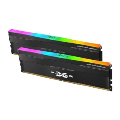 Bild av Silicon Power DDR5 32 GB (2 x 16 GB) RGB 6000 MHz (PC5 48000) 288 stifts CL30 1,35 V UDIMM skrivbordsminnesmodul RAM SP032GXLWU60AFDF svart