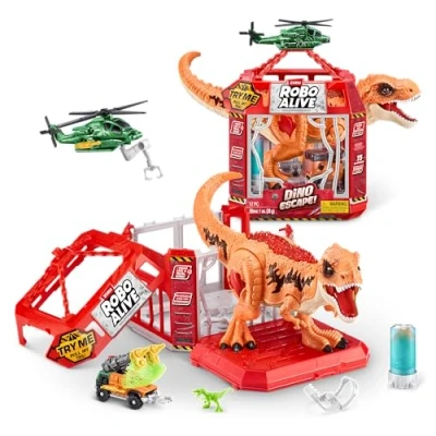 Bild av Robo Alive Dino Escape, robotbelysning, fordon med avfyrningsvapen, lagringsbar, presentbar, åldrarna 3+ av ZURU