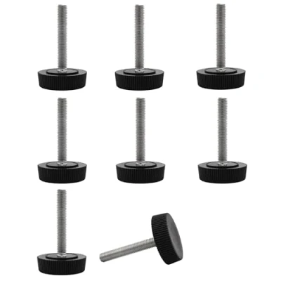 Bild av SKIR&#039;CO 8 st, möbelutjämning fötter M5 x 30 mm, justerbara runda ben 25 mm diameter, gängutjämningsfot