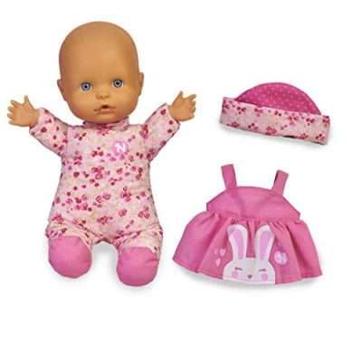 Bild av NENUCO Baby Talks, Vi klär upp oss! Interaktiv docka med ljud för barn från 1 år leksaksdocka, tillbehör, hår