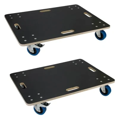 Bild av ECD Germany Set med 2 transportvagnar 2x parkeringsbroms 60x80 cm 800kg screentrycksplatta/PP hjul, transporthjälpmedel för förflyttning Rullplatta möbelvagn möbeltransport möbel hundvagn