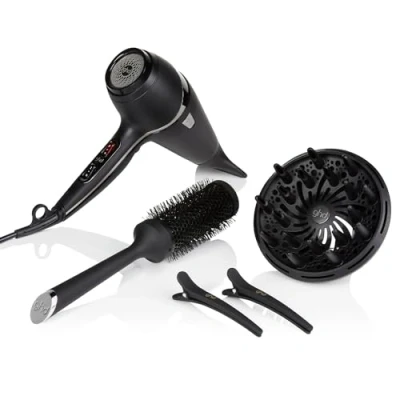 Bild av ghd air hair drying kit, professionell hårtork med diffusor, borste, clips och förvaringsväska