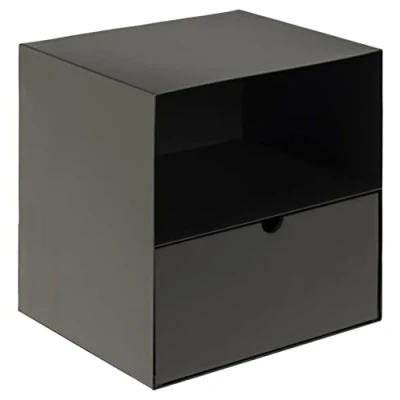 Bild av AC design möbler Jeppe nattduksbord, H: 30 x B: D: 25 cm, svart, metall/MDF, 1 st.