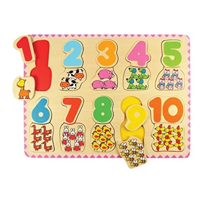Bild av Bigjigs Toys Number and Colour Matching Puzzle Educational Jigsaws