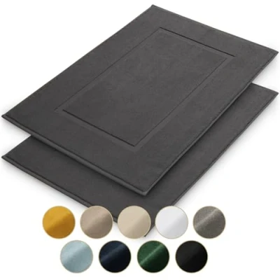 Bild av Blumtal badmatta Terry Badrumsmatta 100% bomull i 50x80 cm Oeko Tex certifierad &amp; duschmatta och ett set om 2 delar antracit
