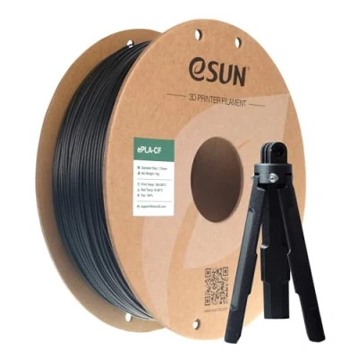 Bild av eSUN PLA Filament 1,75 mm, ePLA CF Kolfiberfyllt Dimensionell Noggrannhet +/ 0,03 1KG Spole (2,2 LBS) 3D Utskriftsmaterial för FDM Skrivare,Svart