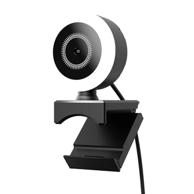 Bild av Mobility Lab ML301310 USB trådbunden webbkamera full HD, ingen inbyggd universalskruv, mikrofon, justerbar LED ring, plug and play macOS och Windows kompatibilitet