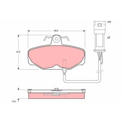 Bild av TRW GDB471 Jeu de plaquettes frein contact signal d&#039;usure inclus avec vis d&#039;étrier accessoires
