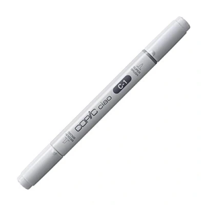 Bild av COPIC Ciao märkpenna typ C 1, cool grå nr. mångsidig layoutmarkör, med en medelbred och penselspets