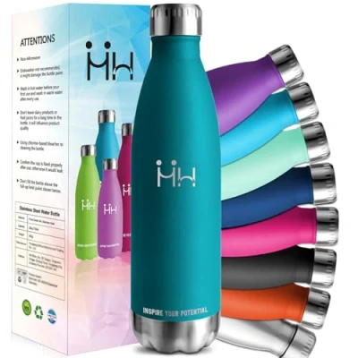 Bild av HoneyHolly Termisk flaska, 18/8 Rostfritt stål Flaska 1 000 ml BPA fri vattenflaska Gym, Isolerad Undervatten, Droppsäker, Termosflaska, för Skolan, Sport, Kontor