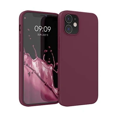 Bild av kwmobile fodral kompatibelt med Apple iPhone 12/iPhone 12 Pro mjukt smalt skyddande TPU silikonskydd gråbrun röd